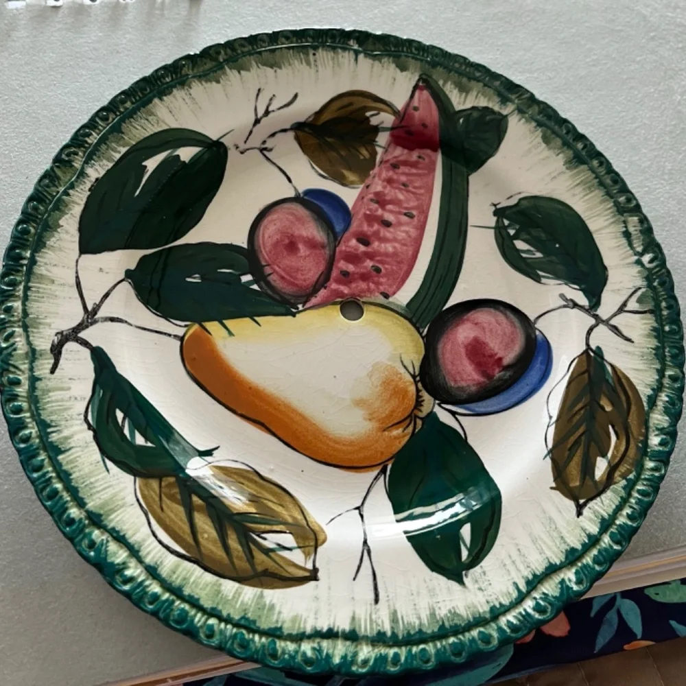 ANTIQUE CERAMIC 2 PIECE HANDMADE SERVING DISH FROM THE 1970’S - Picture 5 of 13